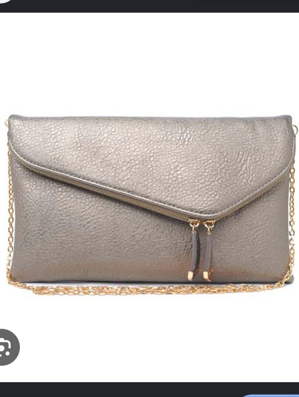 Urban Expressions Stella Clutch Purse NWT Silver With Gold Chain